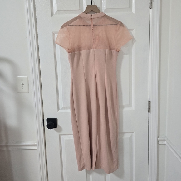 JS Collection Blush Roselle Bow Cocktail Midi Dress New Size 6 - Picture 4 of 6